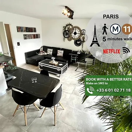 Paris I 30m With Garden I Subway 11 - Possibility Of Direct Reservation With No Taxe By Asking A Question At Establishment Apartment